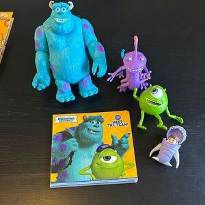 Monster’s Inc Lot: Book and Figures